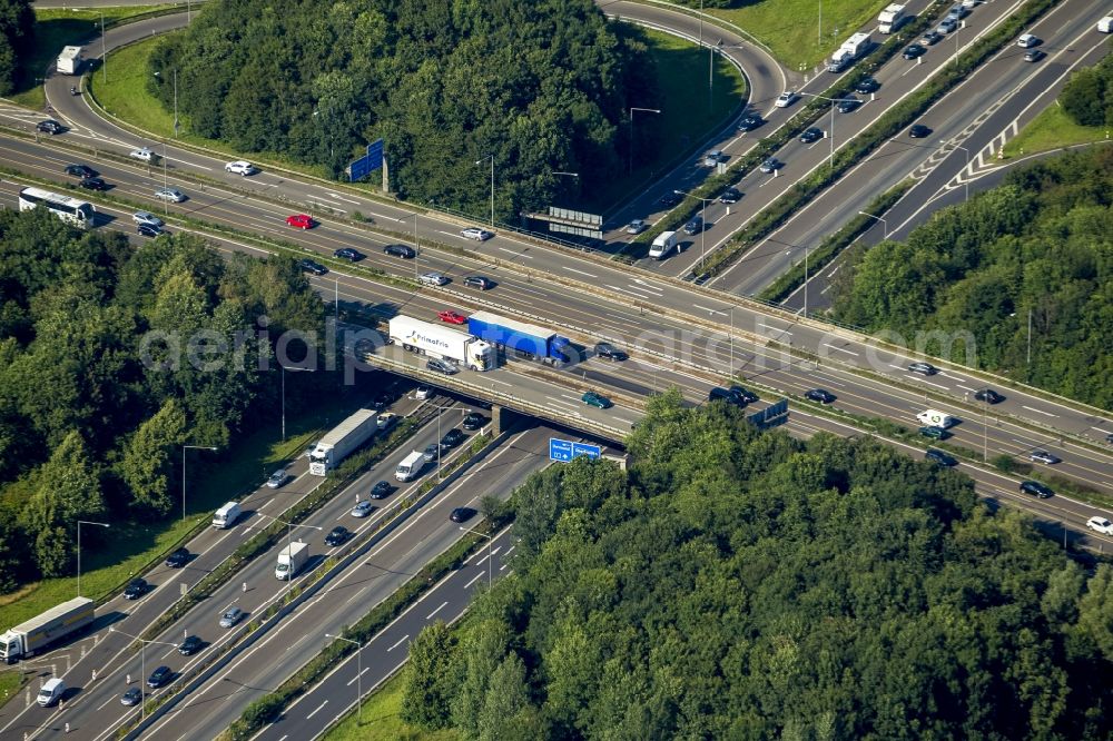 Leverkusen from above - Junction Leverkusen cross at the BAB A3 and A1 in Leverkusen North Rhine-Westphalia