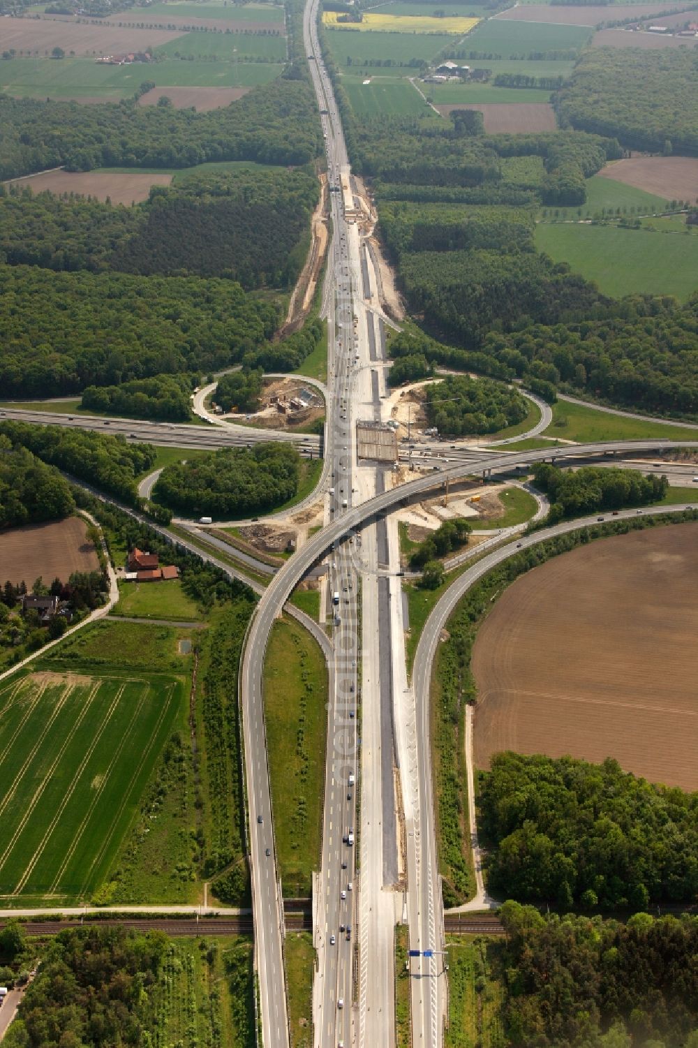 Münster from the bird's eye view: View of the interchange Muenster-Sued in the state of North Rhine-Westphalia