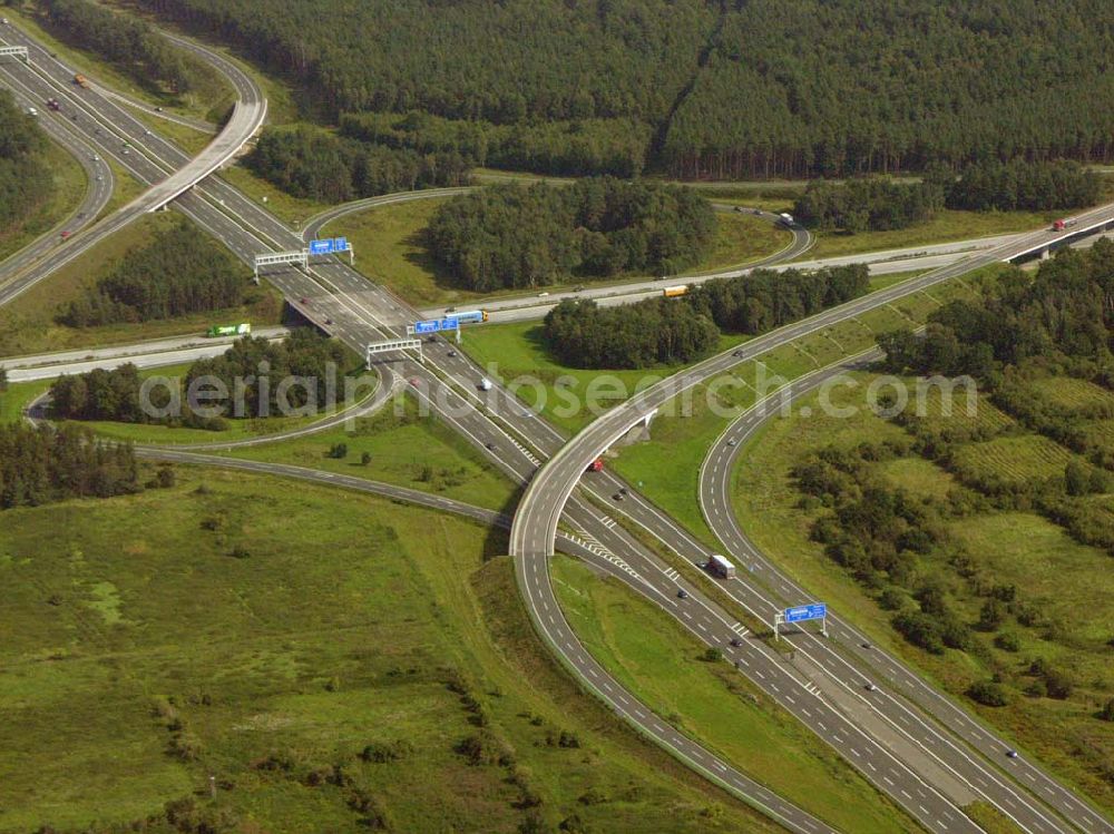 Aerial image Schönefeld/ Brandenburg - Autobahnkreuz Schönefeld am Berliner Ring in Brandenburg.