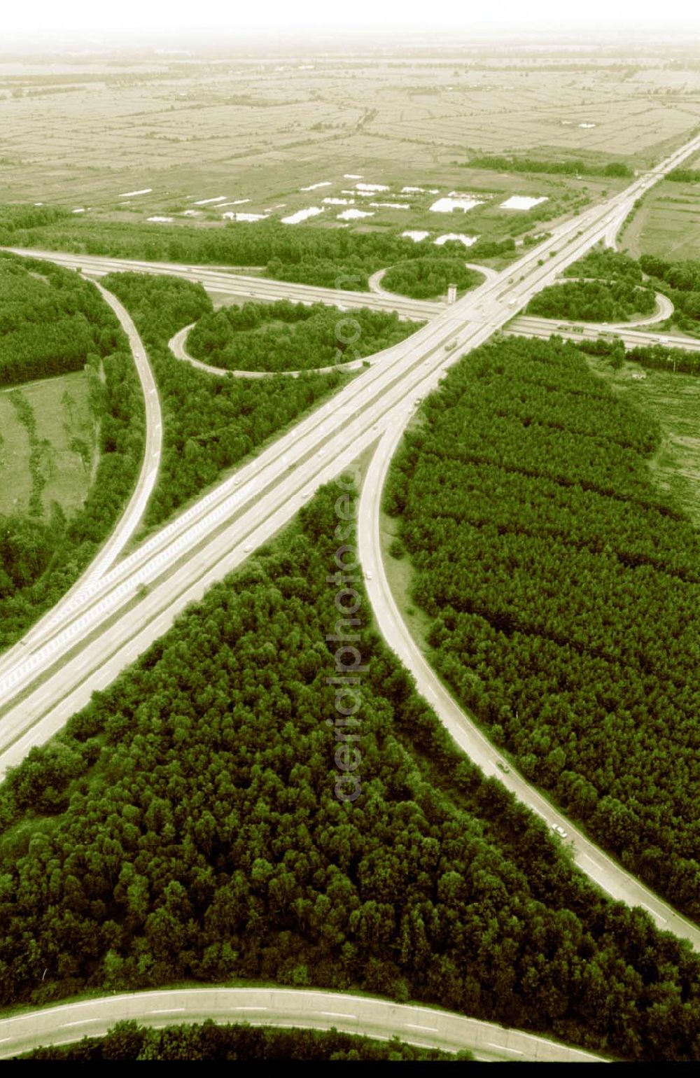 Aerial photograph SCHÖNEFELD / BRANDENBURG - Autobahnkreuz Schönefelder Kreuz