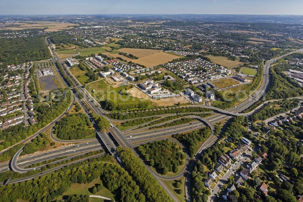 Dortmund from above - Junction of the motorway A 40 to the highways B1 and B236 at Dortmund in the Ruhr area in North Rhine-Westphalia