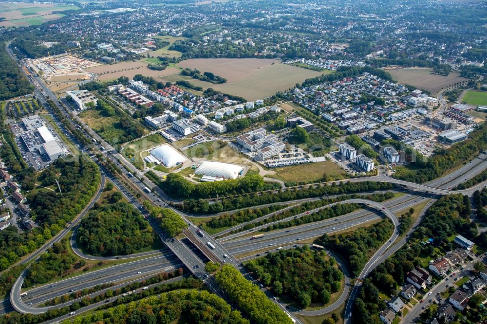 Dortmund from above - Junction of the motorway A 40 to the highways B1 and B236 at Dortmund in the Ruhr area in North Rhine-Westphalia