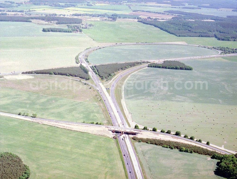 Wittstock from above - Autobahnkreuz Wittstock / Dosse.