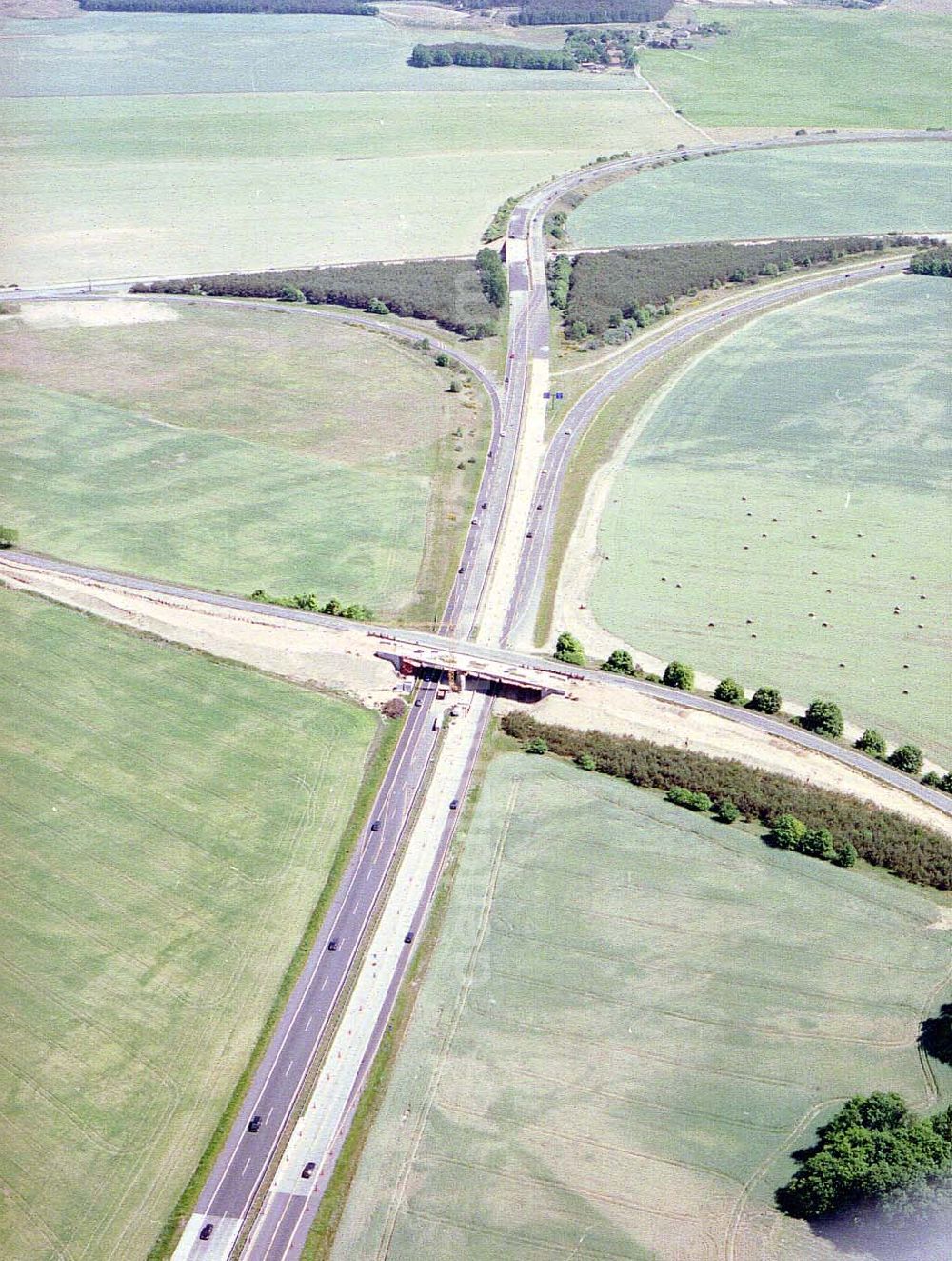 Wittstock from the bird's eye view: Autobahnkreuz Wittstock / Dosse.