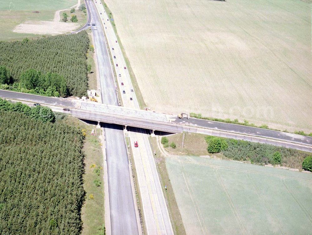 Wittstock from above - Autobahnkreuz Wittstock / Dosse.