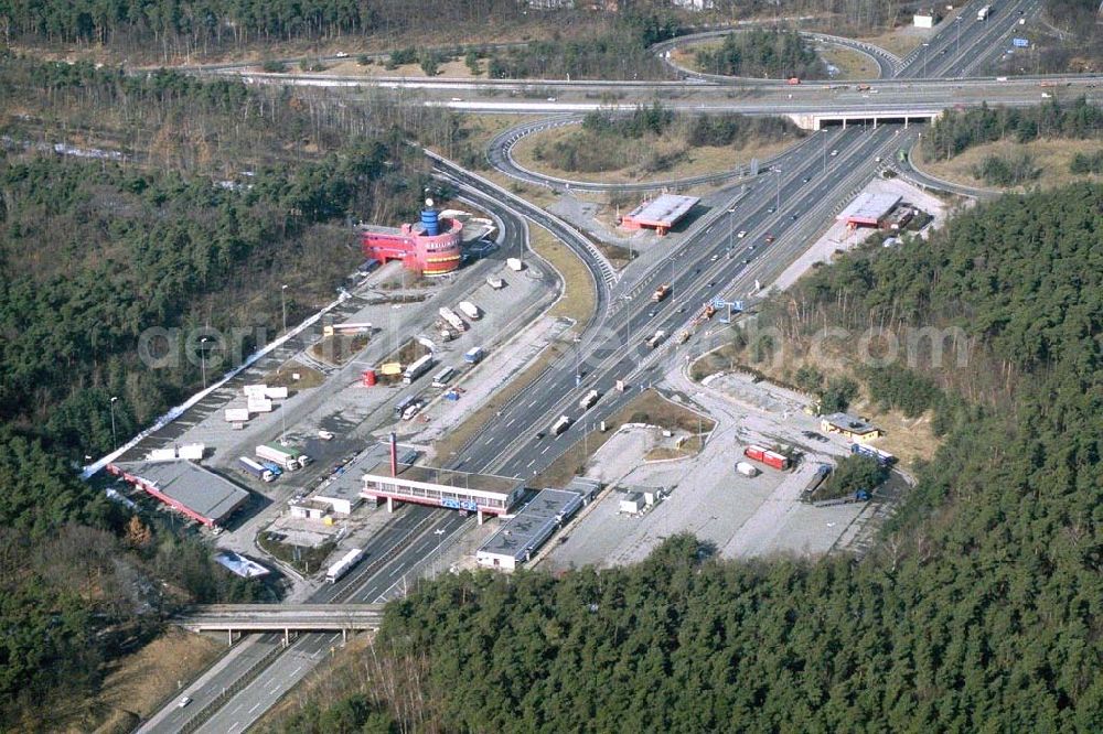 Berlin from the bird's eye view: Autobahnraststätte Dreilinden