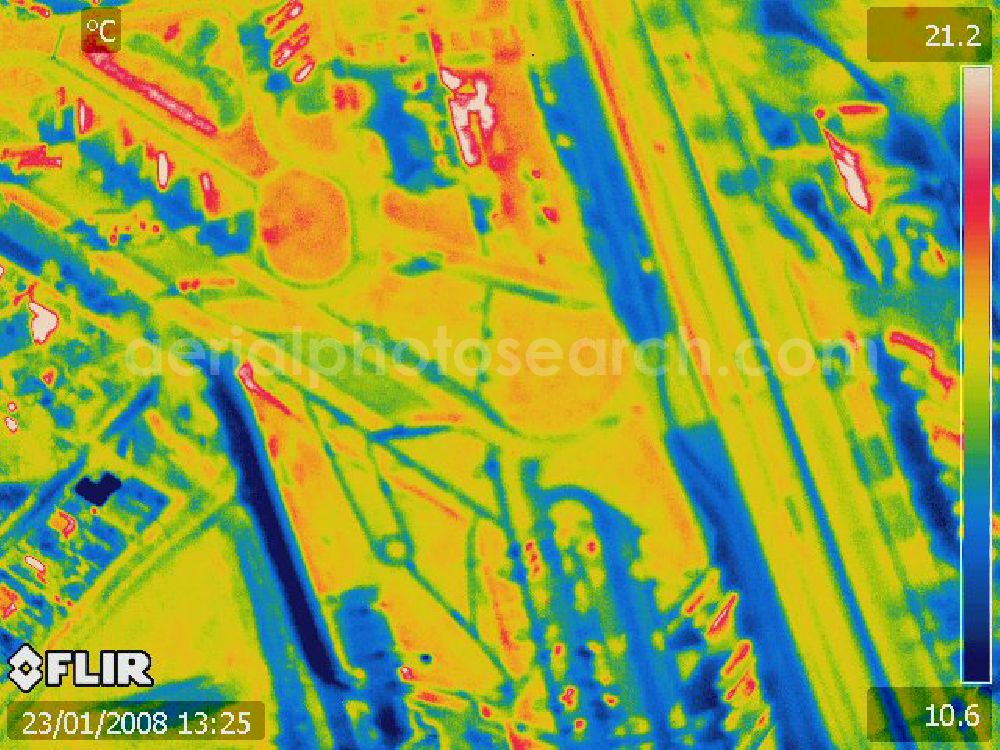 Aerial photograph Michendorf - Infrarotbild von der Autobahnraststätte Michendorf am südlichen Berliner Ring an der Bundesautobahn A10