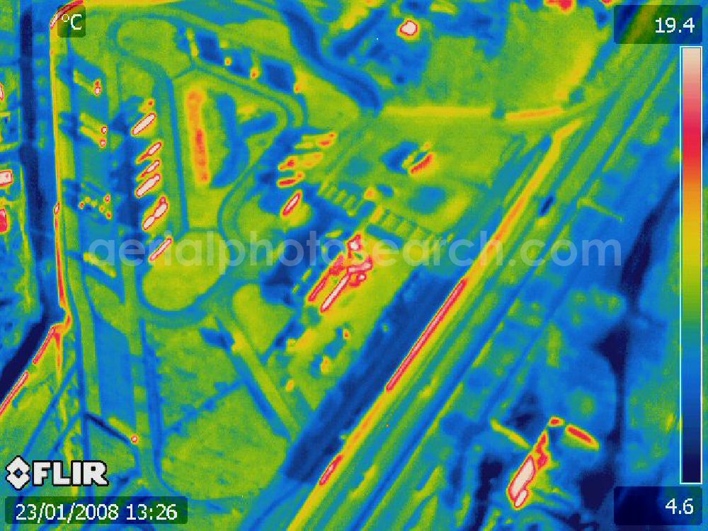 Aerial image Michendorf - Infrarotbild von der Autobahnraststätte Michendorf am südlichen Berliner Ring an der Bundesautobahn A10