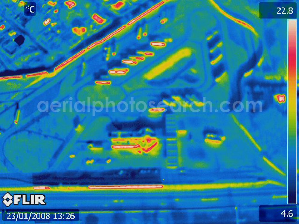 Aerial photograph Michendorf - Infrarotbild von der Autobahnraststätte Michendorf am südlichen Berliner Ring an der Bundesautobahn A10