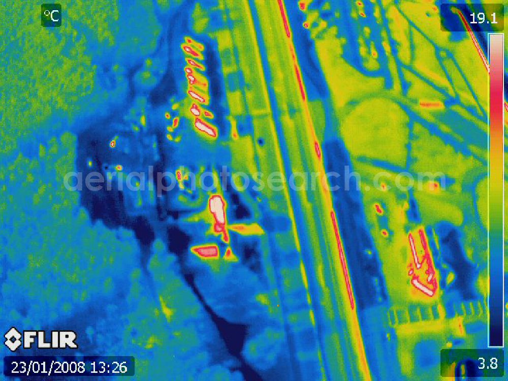 Michendorf from above - Infrarotbild von der Autobahnraststätte Michendorf am südlichen Berliner Ring an der Bundesautobahn A10