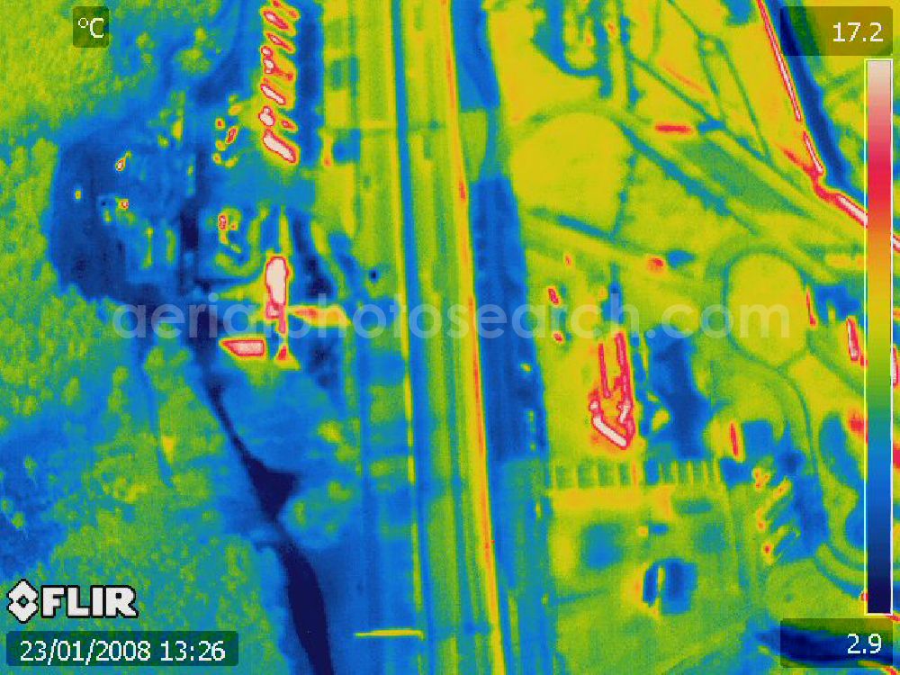 Michendorf from the bird's eye view: Infrarotbild von der Autobahnraststätte Michendorf am südlichen Berliner Ring an der Bundesautobahn A10