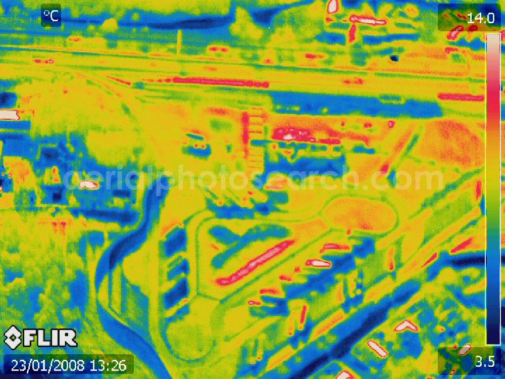 Aerial photograph Michendorf - Infrarotbild von der Autobahnraststätte Michendorf am südlichen Berliner Ring an der Bundesautobahn A10