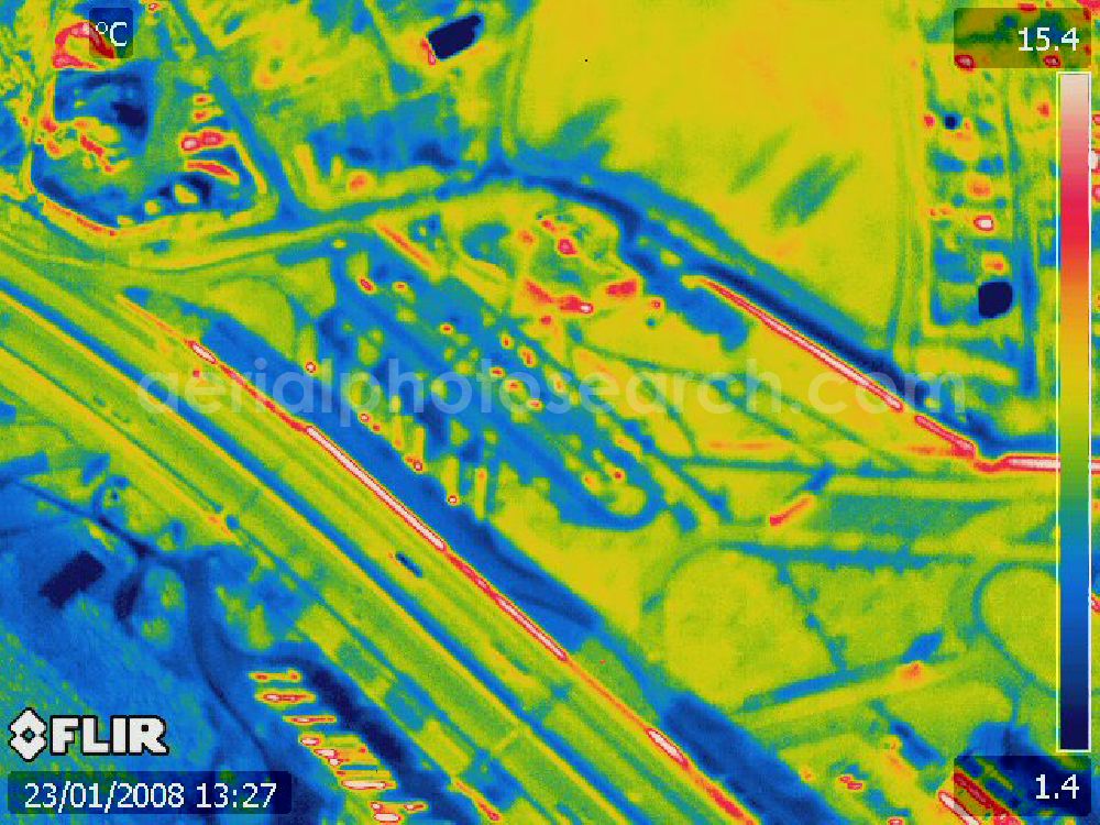 Aerial photograph Michendorf - Infrarotbild von der Autobahnraststätte Michendorf am südlichen Berliner Ring an der Bundesautobahn A10