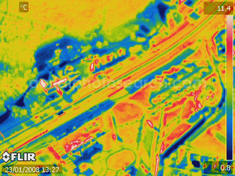 Aerial image Michendorf - Infrarotbild von der Autobahnraststätte Michendorf am südlichen Berliner Ring an der Bundesautobahn A10