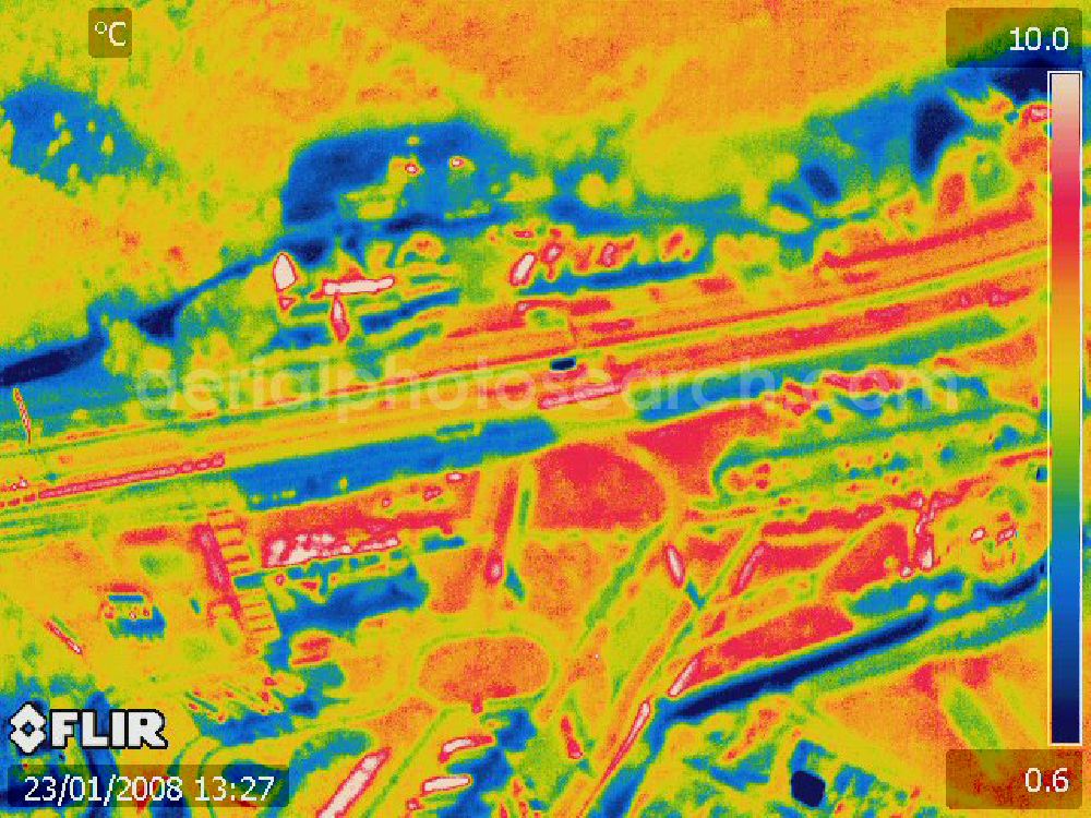 Aerial photograph Michendorf - Infrarotbild von der Autobahnraststätte Michendorf am südlichen Berliner Ring an der Bundesautobahn A10