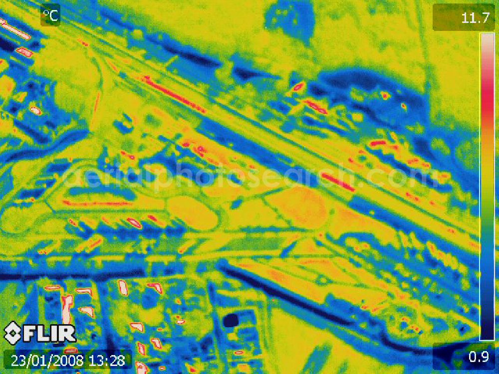 Aerial image Michendorf - Infrarotbild von der Autobahnraststätte Michendorf am südlichen Berliner Ring an der Bundesautobahn A10