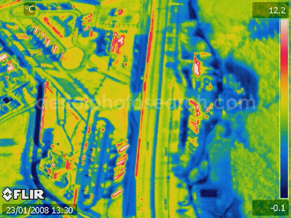 Michendorf from the bird's eye view: Infrarotbild von der Autobahnraststätte Michendorf am südlichen Berliner Ring an der Bundesautobahn A10