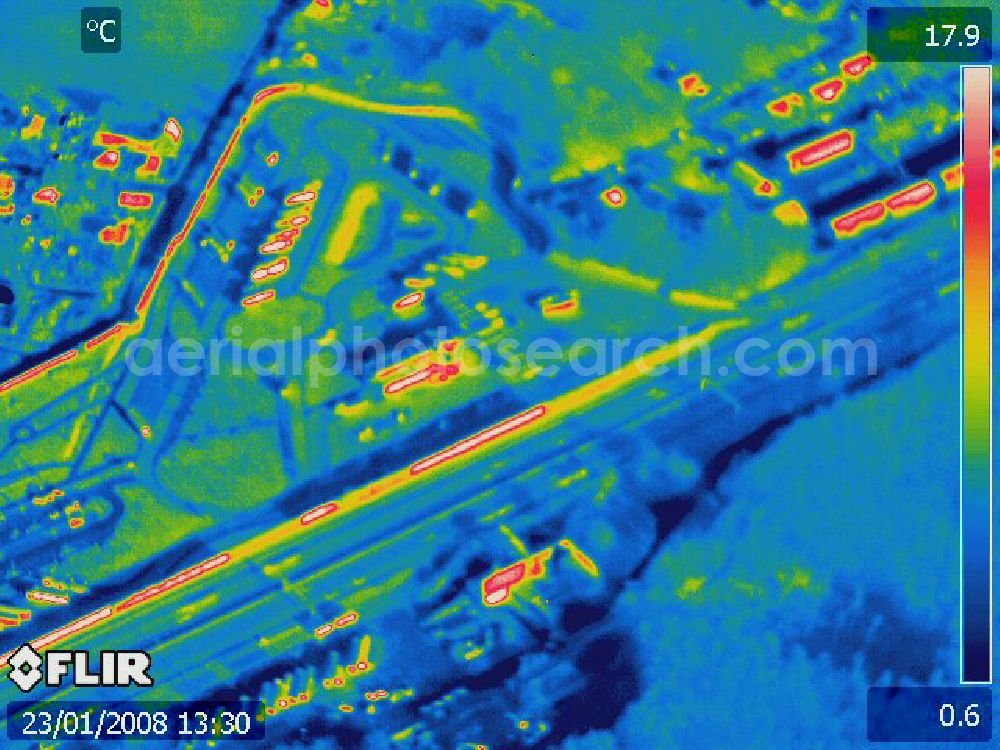 Aerial image Michendorf - Infrarotbild von der Autobahnraststätte Michendorf am südlichen Berliner Ring an der Bundesautobahn A10