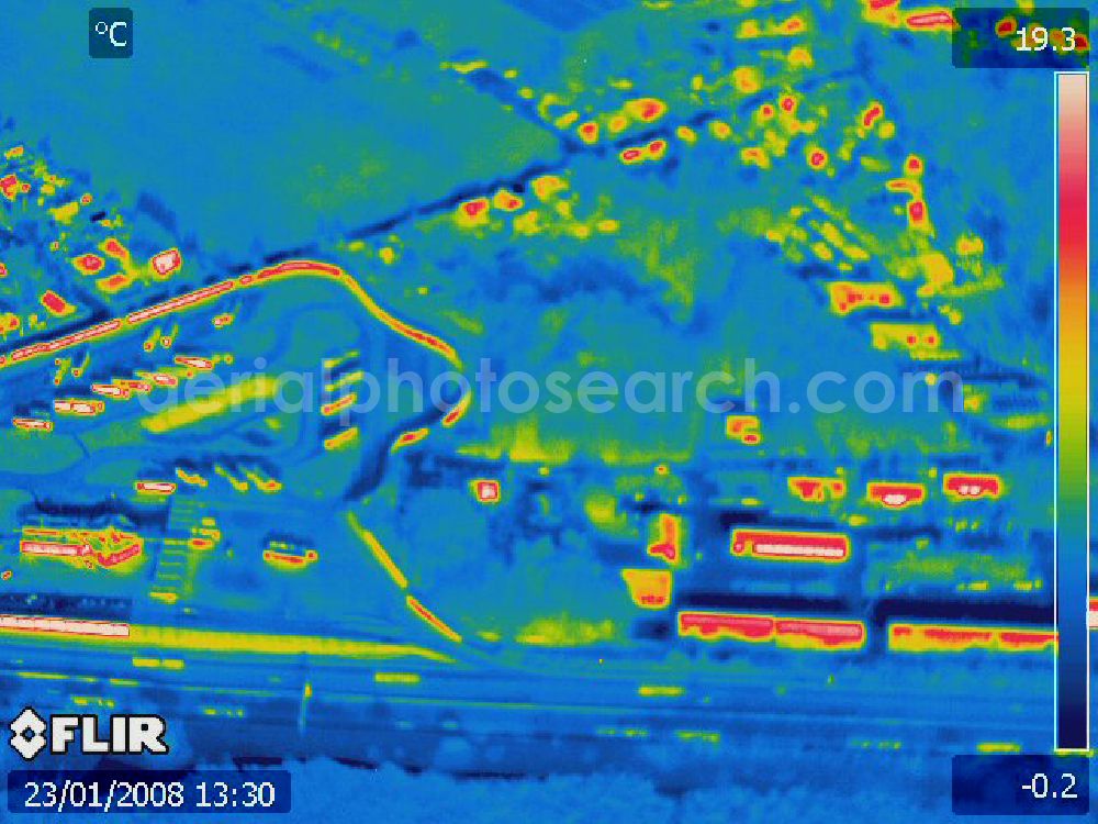 Michendorf from above - Infrarotbild von der Autobahnraststätte Michendorf am südlichen Berliner Ring an der Bundesautobahn A10