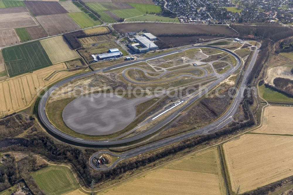 Aerial photograph Baesweiler - Highway Ends at the test track of the ATZ automotive test center in Baesweiler in the state of North Rhine-Westphalia