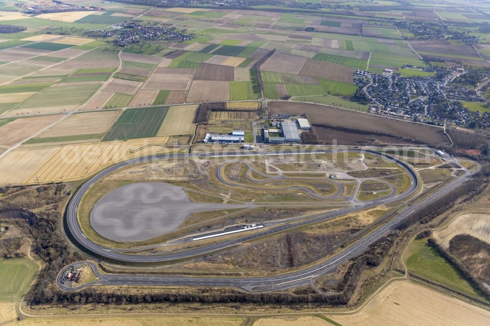 Baesweiler from above - Highway Ends at the test track of the ATZ automotive test center in Baesweiler in the state of North Rhine-Westphalia