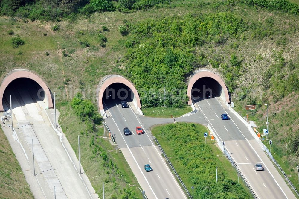 Behringen from the bird's eye view: Highay tunnel of the A71 near Behringen in Thuringia