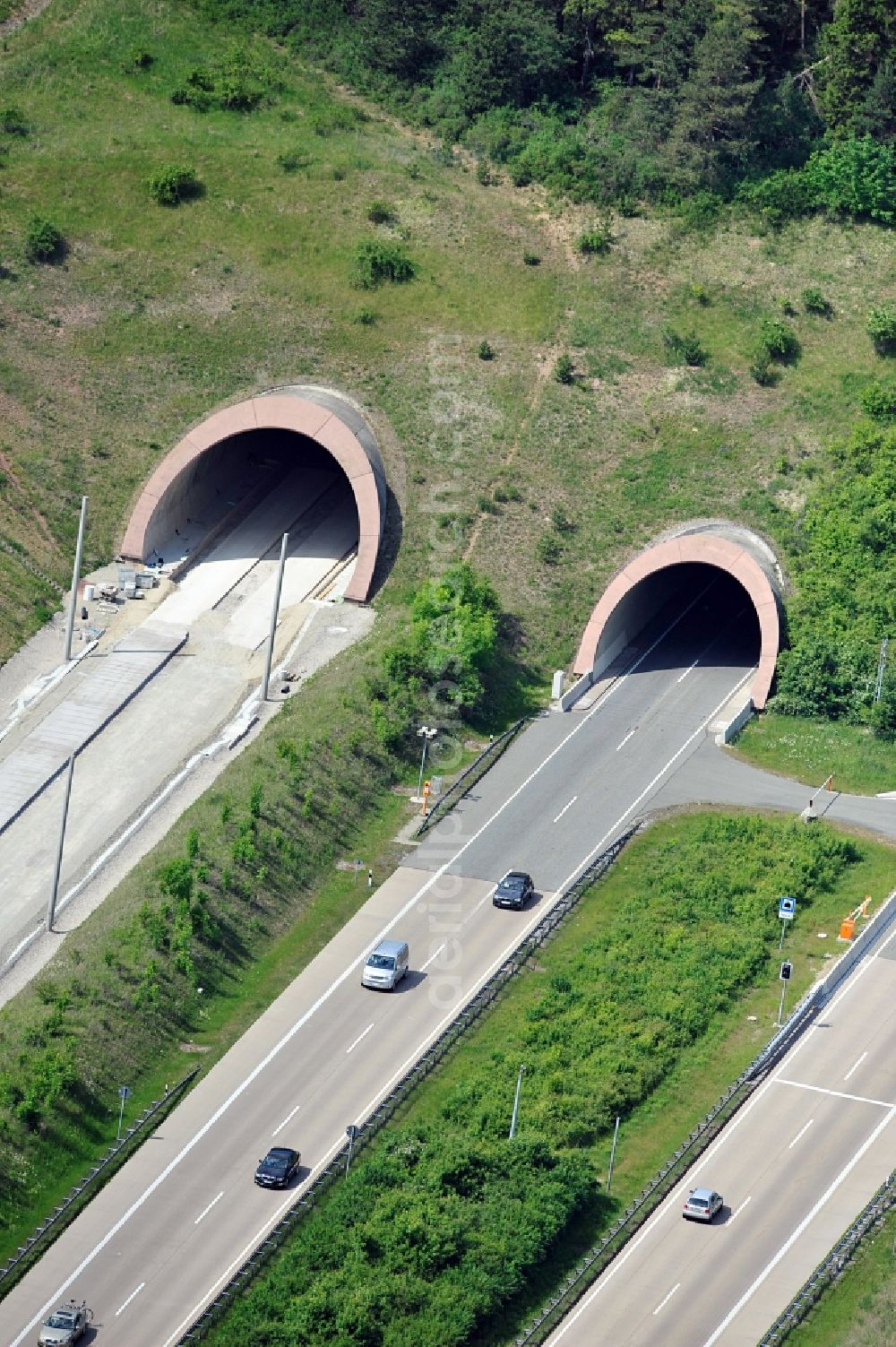 Aerial photograph Behringen - Highay tunnel of the A71 near Behringen in Thuringia