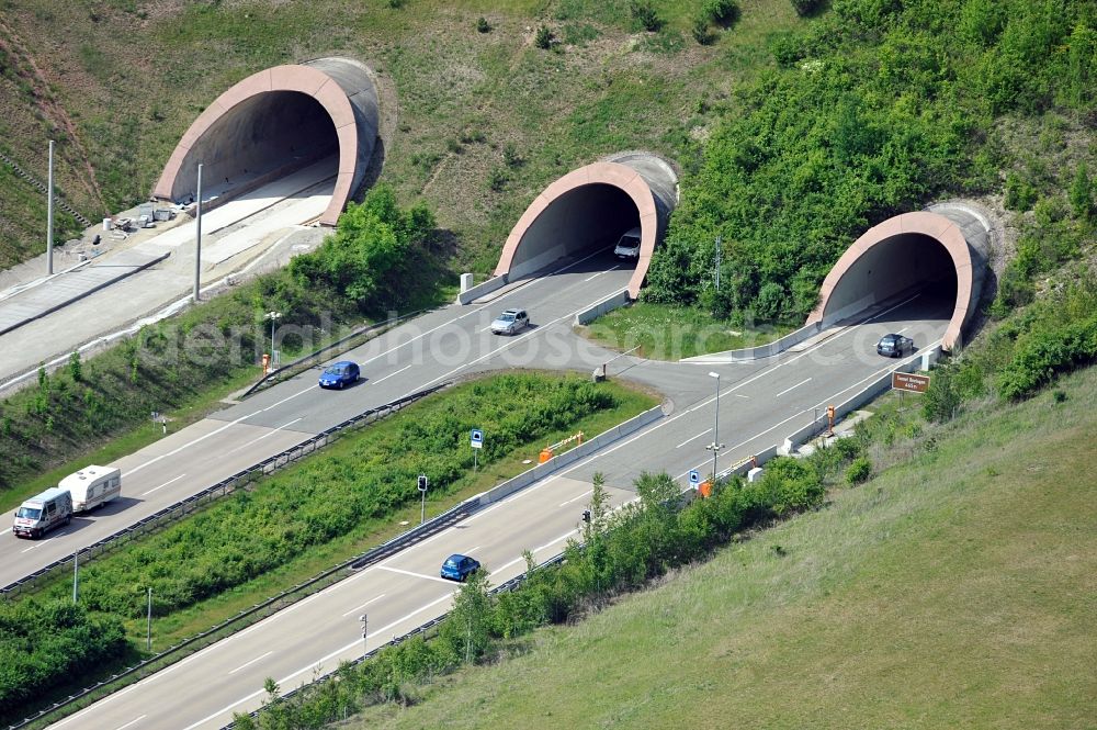 Behringen from the bird's eye view: Highay tunnel of the A71 near Behringen in Thuringia