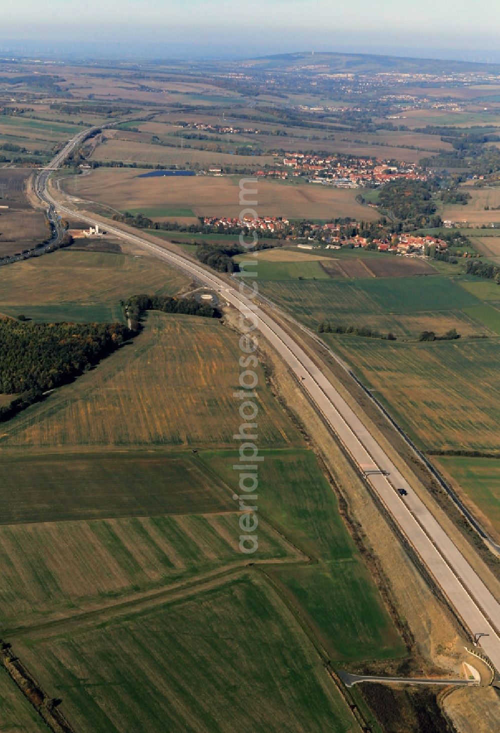 Aerial photograph Bucha - View of the construction site of the highway relocation E40 European highway A4 near Schorba, Bucha and Oßmaritz north of the existing course.