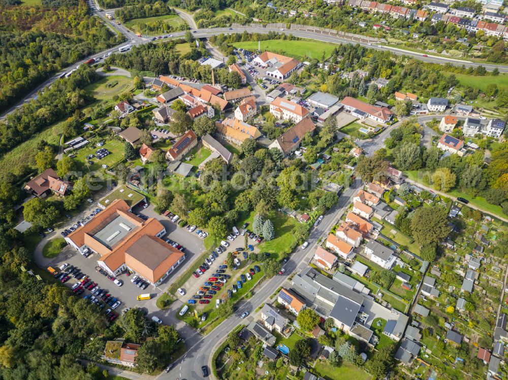 Dresden from the bird's eye view: Car dealership building of Autohaus Dresden GmbH on street Possendorfer Strasse in the district Kaitz in Dresden in the state Saxony, Germany