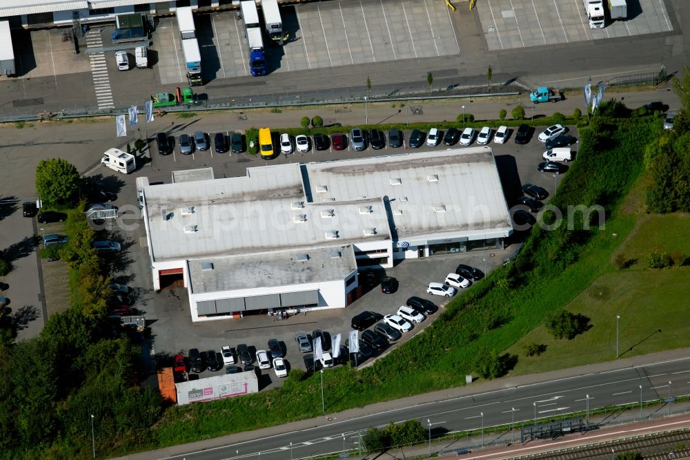 Aerial photograph Weinsberg - Car dealership building of asw Automobile GmbH & Co. KG in the Heilbronner Strasse in Weinsberg in the state Baden-Wurttemberg, Germany