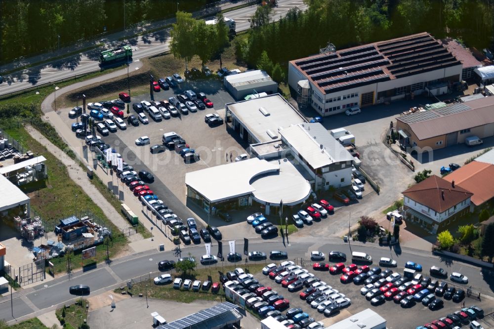 Aerial image Roth - Car dealership building of Autohaus Zueckner GmbH & Co. KG in the Gildestrasse in Roth in the state Bavaria, Germany