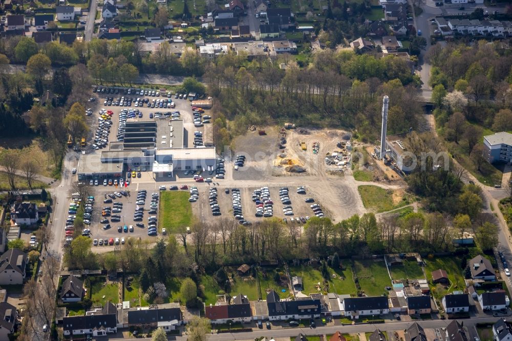 Unna from the bird's eye view: Car dealership building Huelpert in Unna on Ziegelstrasse in Unna in the state North Rhine-Westphalia, Germany