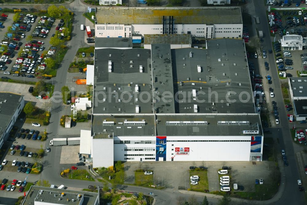 Aerial photograph Berlin - Car dealership building Koch Automobile AG on Marzahner Chaussee in the district Marzahn in Berlin, Germany