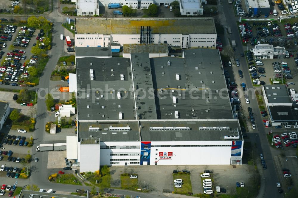 Berlin from above - Car dealership building Koch Automobile AG on Marzahner Chaussee in the district Marzahn in Berlin, Germany