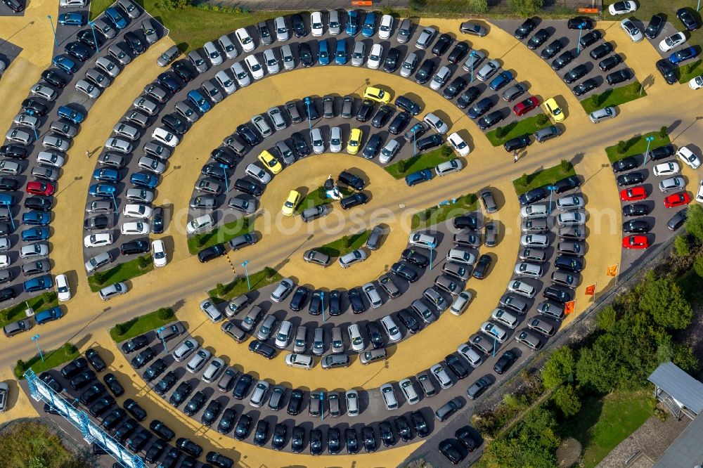 Aerial image Hamm - Car dealership building of W. Potthoff GmbH in Hamm in the state North Rhine-Westphalia, Germany