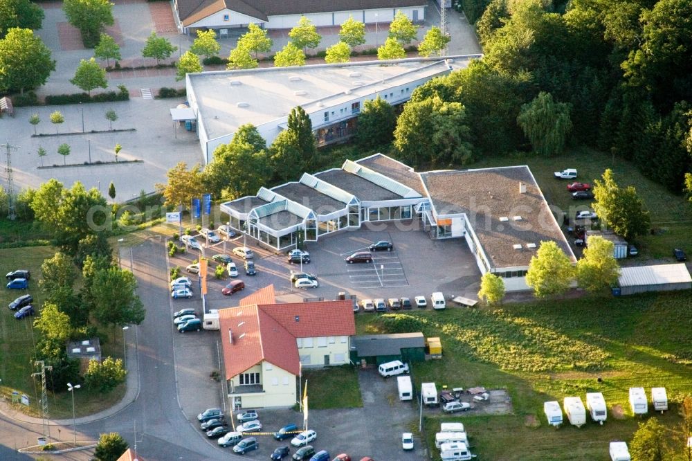 Kandel from the bird's eye view: Car dealership building Auto Bohlender in Kandel in the state Rhineland-Palatinate