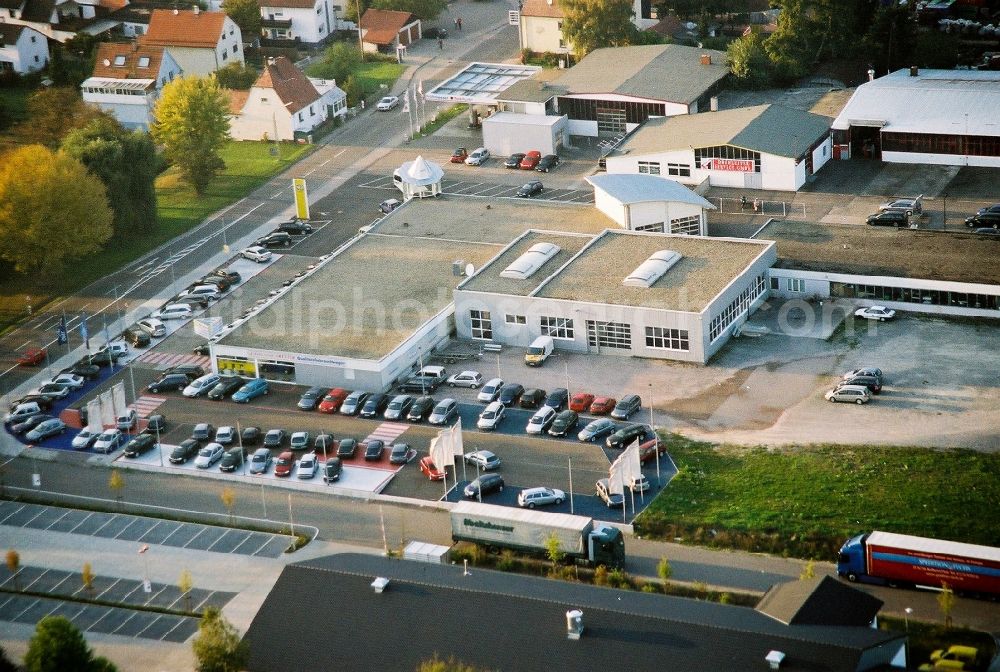 Aerial image Kandel - Car dealership building of Opel-Tretter in Kandel in the state Rhineland-Palatinate