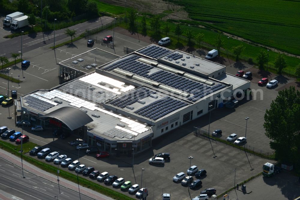 Burg from the bird's eye view: View of the car dealership Opitz in Burg in the state Saxony-Anhalt