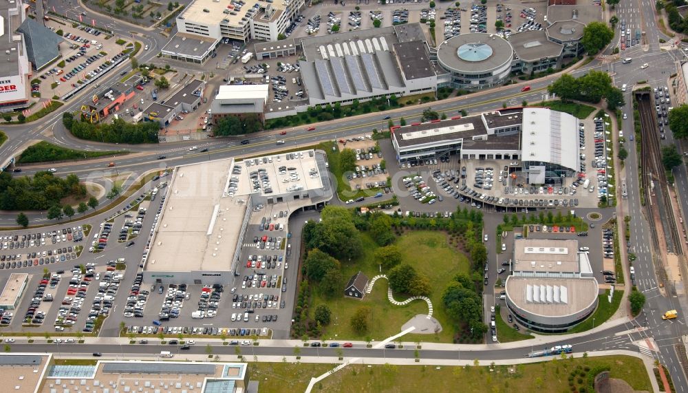 Essen from above - View of car dealers in Essen in the state North Rhine-Westphalia