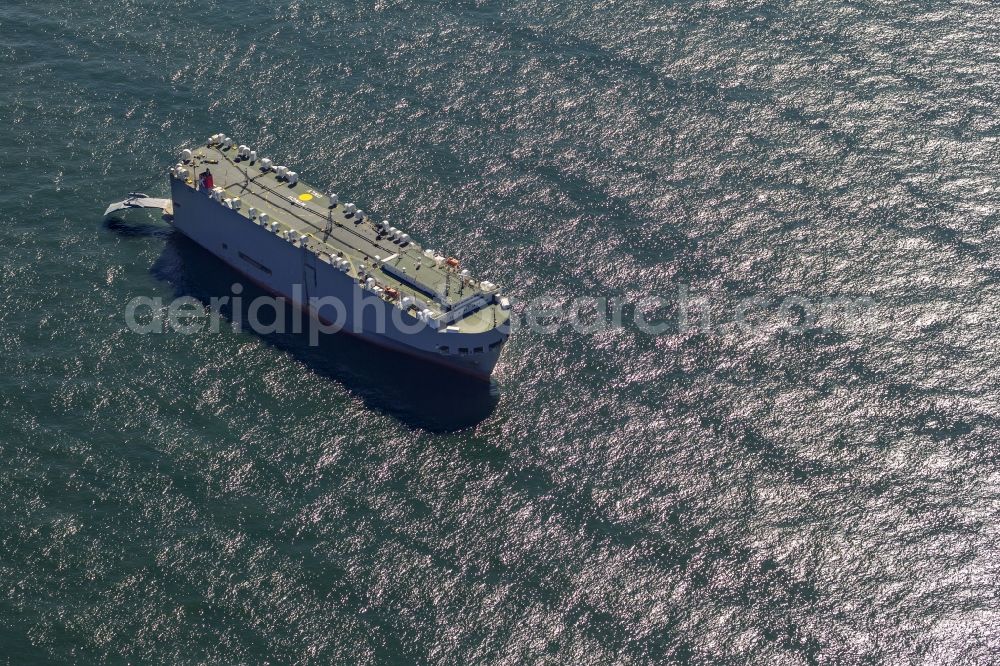 Aerial photograph Wangerooge - Autotransporter- cargo ship Ocean Highway Panamar off the coast of Wangerooge in the North Sea in Lower Saxony