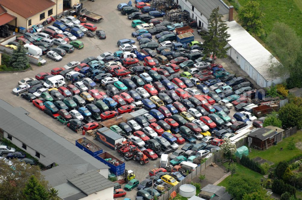 Rathenow from the bird's eye view: Recovery service and auto recovery in Rathenow