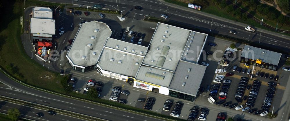 Potsdam from above - View of a car centre in Potsdam in the state Brandenburg