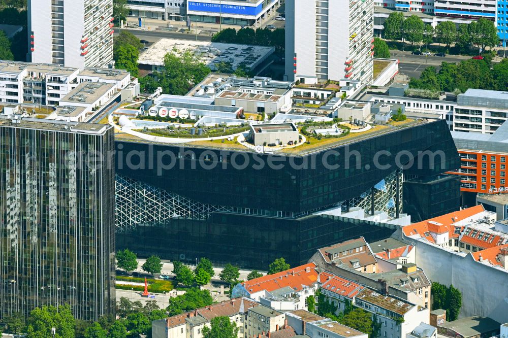 Berlin from the bird's eye view: New building Axel Springer Campus - OMA to Krausenstrasse - Schuetzenstrasse in Berlin