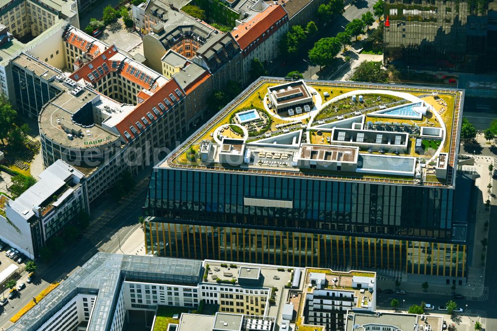 Aerial image Berlin - New building Axel Springer Campus - OMA to Krausenstrasse - Schuetzenstrasse in Berlin