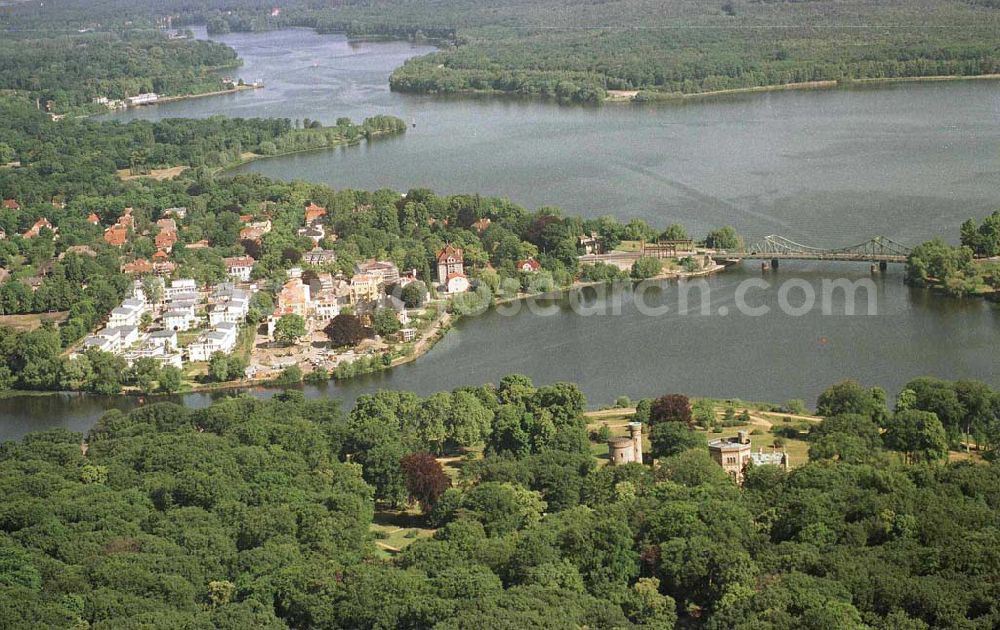 Potsdam - Park Babelsberg from above - Babelsberger Park, Glienicker Brücke