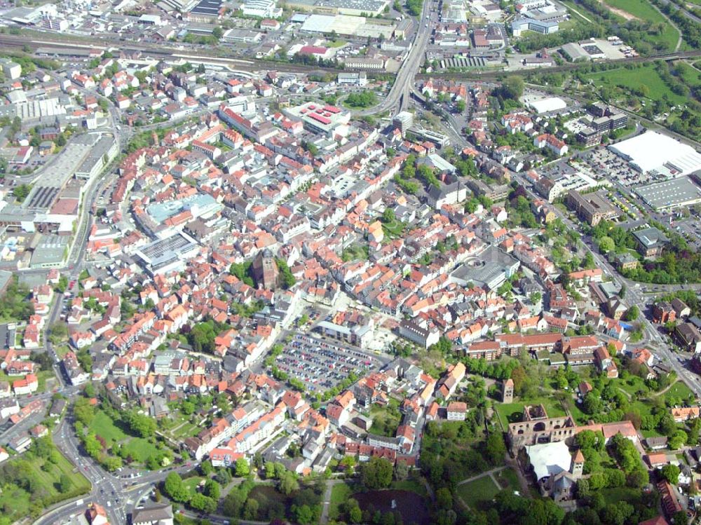 Bad Frankenhausen from the bird's eye view: Blick auf Bad Frankenhausen in Thüringen. Der Landkreis Bad Frankenhausen hat 9233 Einwohner. Am bekanntesten in oder an Bad Frankenhausen ist der Kyffhäuser