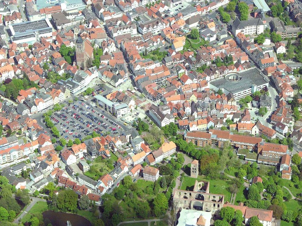 Aerial image Bad Frankenhausen - Blick auf Bad Frankenhausen in Thüringen. Der Landkreis Bad Frankenhausen hat 9233 Einwohner. Am bekanntesten in oder an Bad Frankenhausen ist der Kyffhäuser