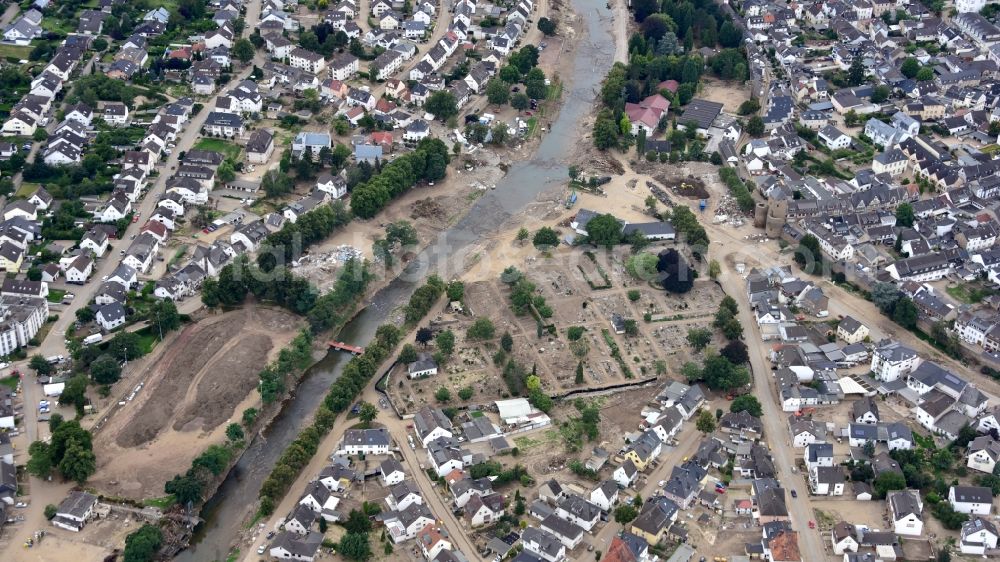 Bad Neuenahr-Ahrweiler from above - Bad Neuenahr-Ahrweiler after the flood disaster in the Ahr valley this year in the state Rhineland-Palatinate, Germany