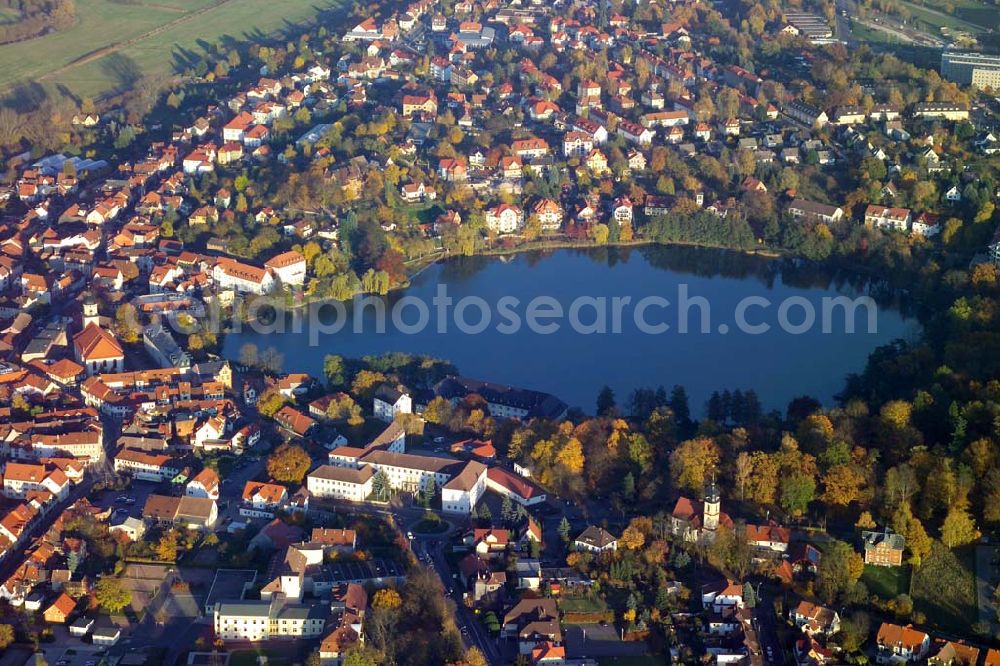 Aerial photograph Bad Salzungen - ; Bad Salzungen liegt im lieblichen Tal der Werra, zwischen den grünen Südhängen des Thüringer Waldes und den eindrucksvollen Bergen der Rhön. Sie ist eine Kur- und Kreisstadt u.a. mit dem Kurhaus Bad Salzungen und dem Haus Hufeland am Burgsee.